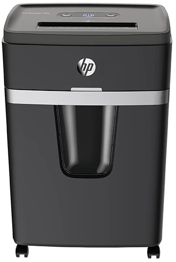Hewlett Packard (HP) HP PRO SHREDDER 18CC dokumentų smulkintuvas, nupjautos lapų dalys, P-4, 18 kortelių, 25l, tamsiai pilkos spalvos