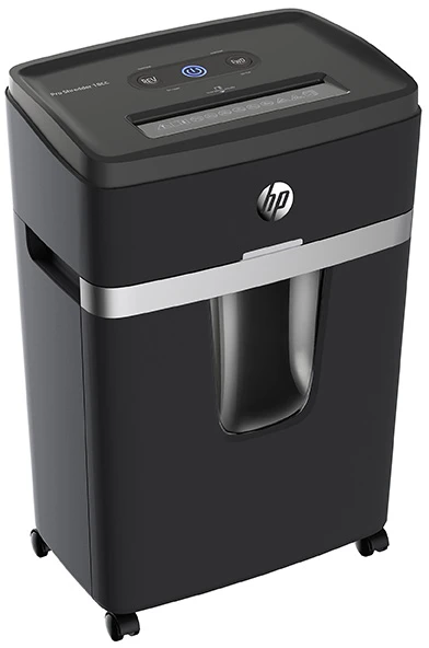 Hewlett Packard (HP) HP PRO SHREDDER 18CC dokumentų smulkintuvas, nupjautos lapų dalys, P-4, 18 kortelių, 25l, tamsiai pilkos spalvos