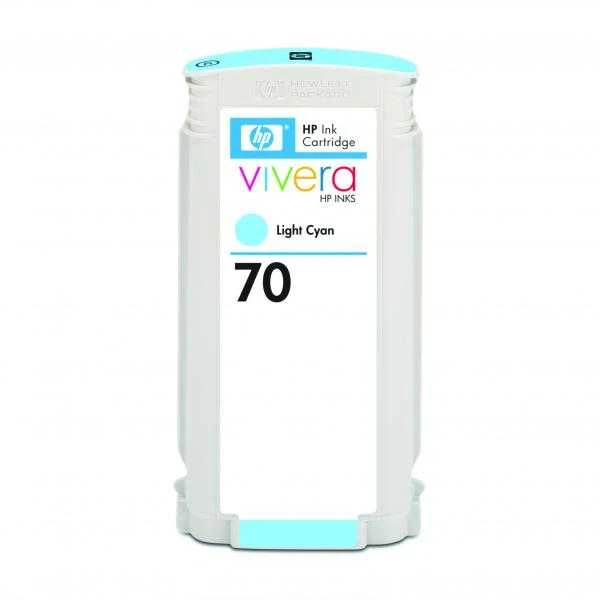 Hewlett Packard (HP) HP nr.70 Rašalo krepšelis. Šviesiai žalsvai mėlyna su Vivera rašalu (130 ml)