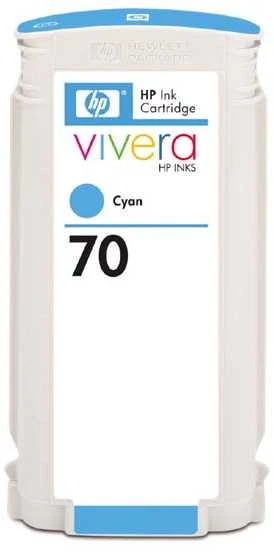 Hewlett Packard (HP) HP Nr.70 Rašalo krepšelis. Žydra spalva su Vivera rašalu (130 ml)