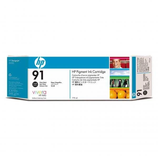 Hewlett Packard (HP) HP 91 775 ml Photo Juodas DesignJet pigmento rašalo kasetė