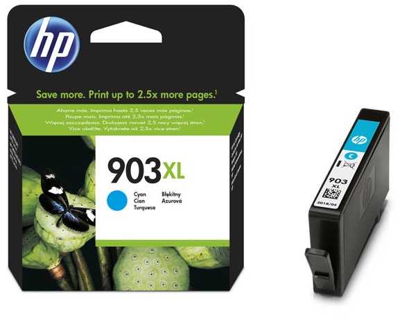 „Tusz HP 903XL“ didelės talpos žydro spalvos originali rašalo kasetė