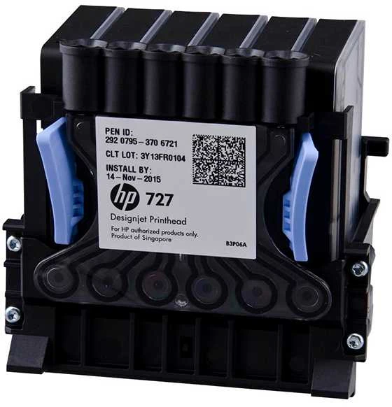 Hewlett Packard (HP) HP 727 Cyan/Magenta/Geltona/Juodas Printhead, for HP Designjet T920,T1500,T2500 series