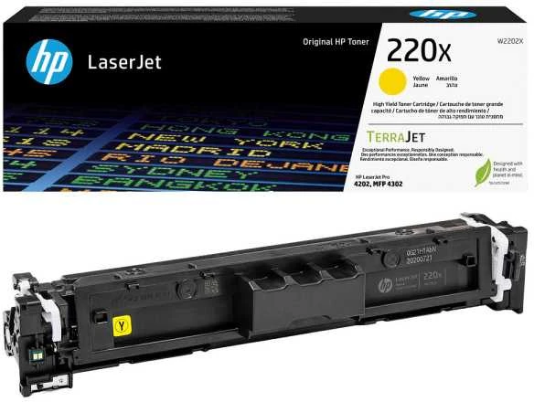 Hewlett Packard (HP) HP 220X Geltona originali LaserJet dažų kasetė
