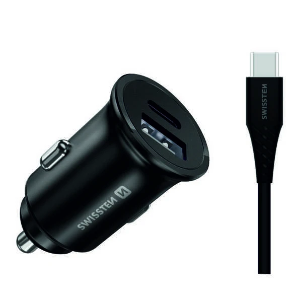 Samsung Įkroviklis Swissten ŁAD SAM SWISSTEN 25W 2XUSB-C Juodas + KABELIS 1,2M TYPE-C