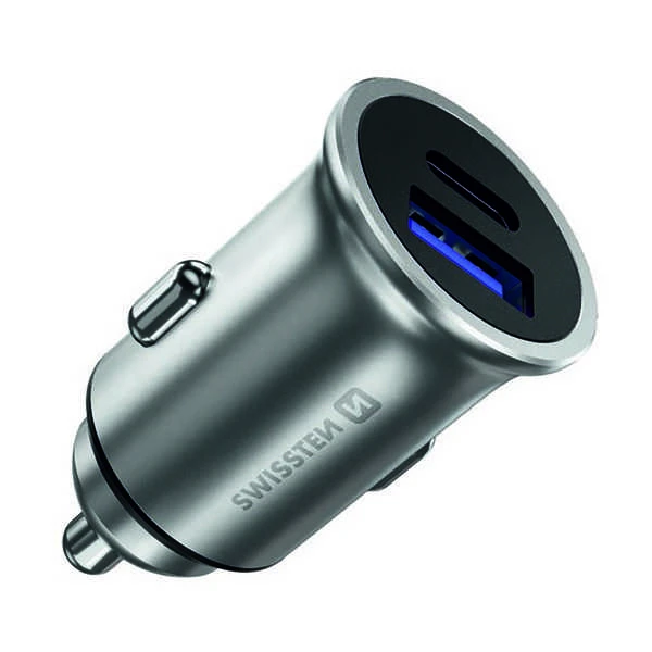Krautuvas Swissten SWISSTEN automobilio įkroviklis 36W, 2-port, USB-C, USB-A