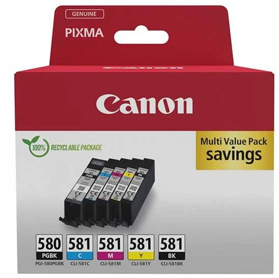 Canon PGI-580/CLI-581 (2078C007) Rašalinių kasečių komplektas, PGBK/BK/C/M/Y