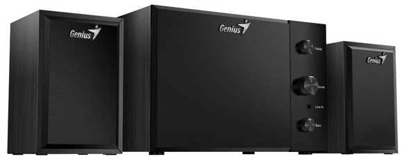 Kompiuterio kolonėlės Genius garsiakalbiai SW-2.1 350, 2.1, 15W, juodi, valdiklis, žemųjų ir aukštųjų dažnių valdymas, 3,5 mm lizdas, 40Hz ~ 20kHz