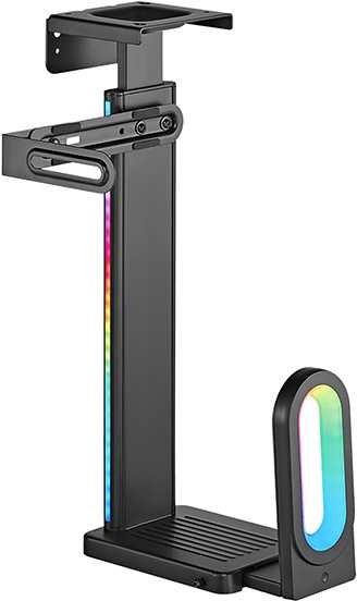 Ultradesk FLANK Kompiuterio laikiklis po stalu, RGB, juodas
