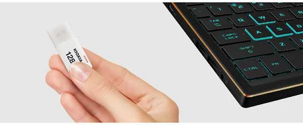 USB Atmintinė - Kioxia TransMemory U301, 128 GB, Balta
