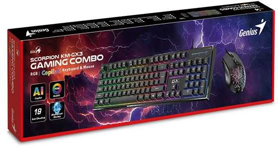 Klaviatūra Genius GX GAMING Scorpion KM-GX3 Rinkinys klawiatur su laidu CZ/SK, juoda mechaninė