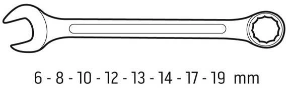 Klucze Kombinuoti raktai 6-19 mm, 8 vnt. rinkinys