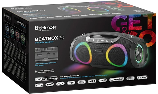 Kompiuterio kolonėlės Defender głośnik Beatbox 30, 30W, juoda