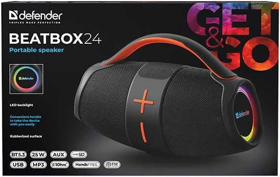 Kompiuterio kolonėlės Defender BEATBOX 24 garsiakalbis, 25W, juodas, TWS, AUX/Bluetooth