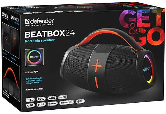 Kompiuterio kolonėlės Defender BEATBOX 24 garsiakalbis, 25W, juodas, TWS, AUX/Bluetooth