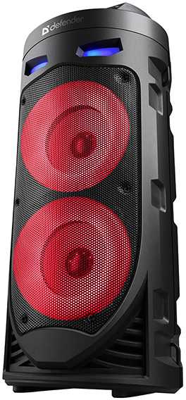 Kompiuterio kolonėlės Defender Nešiojama kolonėlė CRASHBOOM Bluetooth 16W MP3/FM/SD/USB/AUX/TWS/LED/MIC/LCD KARAOKE juoda + mikrofon + pilot