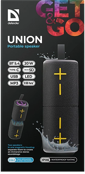 Kompiuterio kolonėlės Defender głośnik Union, 20W, juoda