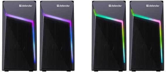 Kompiuterio kolonėlės Defender głośniki STELLAR, 2.0, 6W, juoda, garsumo valdymas, pašvietimas, 100Hz~20kHz