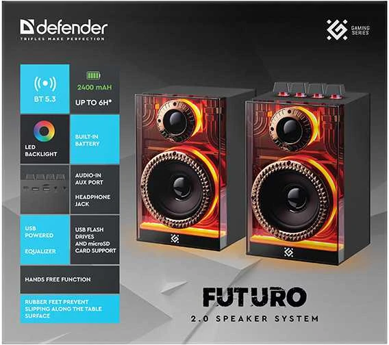 Kompiuterio kolonėlės „Defender FUTURO“ kompiuterio garsiakalbiai (65087)