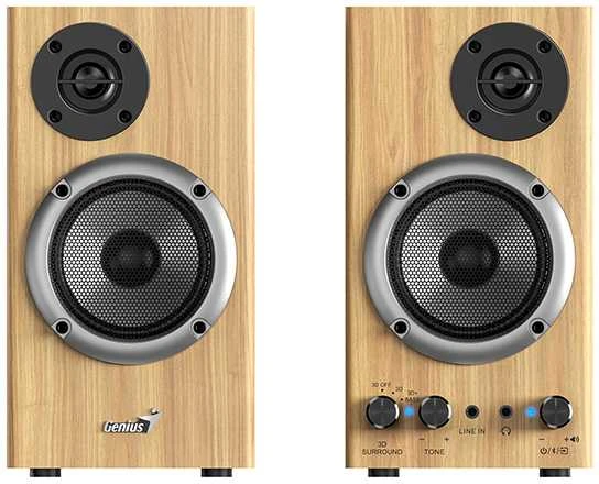 Kompiuterio kolonėlės Genius garsiakalbiai SP-HF520BT, 2.0, 20W, pušies mediena, AUX/Bluetooth 5.3