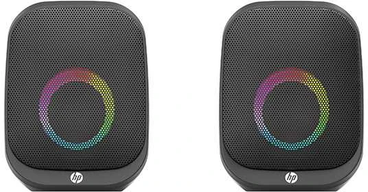 Kompiuterio kolonėlės HP DHS-2113 garsiakalbiai, 2.0, 6W, juodi, „Bluetooth“, su foniniu apšvietimu