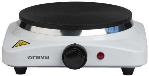 Laisvai pastatoma kaitlentė Orava VP-81 W elektrinė viryklė, 1500 W, temperatūros reguliavimas, 1 kaitlentė, rankinis valdymas, skersmuo 185 mm, balta