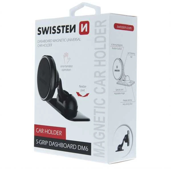 Swissten S-Grip DM6 universalus automobilio skydelio laikiklis su magnetu įrenginiams
