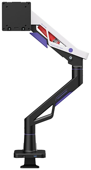 Laikiklis Powerton ERGO STRYNX Regulowany uchwyt na monitorius, balta/juoda, 2-30KG, zacisk, 24"- 57", 75x75/100x100/100x200/200x100/200x200