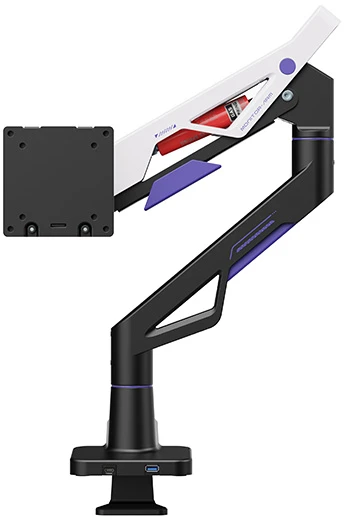 Laikiklis Powerton ERGO STRYNX Regulowany uchwyt na monitorius, balta/juoda, 2-30KG, zacisk, 24"- 57", 75x75/100x100/100x200/200x100/200x200