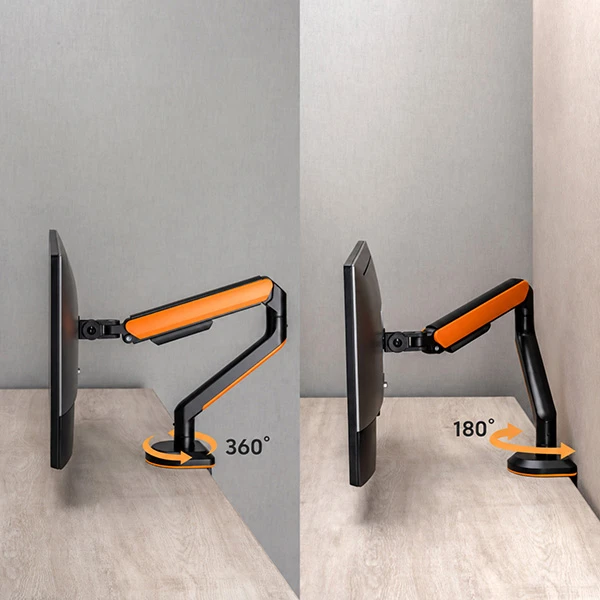 Laikiklis Powerton ERGO VISTA Regulowany uchwyt na monitorius, juoda, 2-9KG, zacisk, 17"- 32", 75x75/100x100