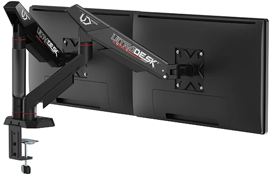 Laikiklis ULTRADESK SWORD Double Regulowany uchwyt na 2 monitory, juoda, 2x12KG, 17"-40"