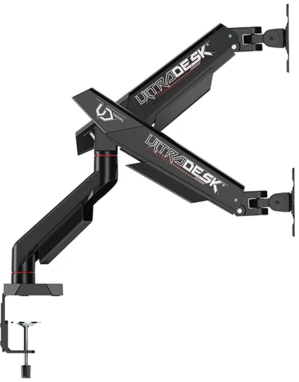 Laikiklis ULTRADESK SWORD Double Regulowany uchwyt na 2 monitory, juoda, 2x12KG, 17"-40"
