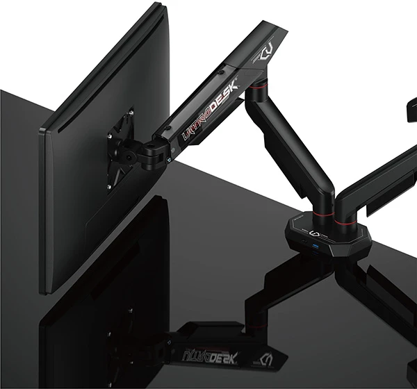Laikiklis ULTRADESK SWORD Double Regulowany uchwyt na 2 monitory, juoda, 2x12KG, 17"-40"