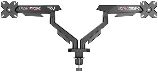 Laikiklis ULTRADESK SWORD Double Regulowany uchwyt na 2 monitory, juoda, 2x12KG, 17"-40"