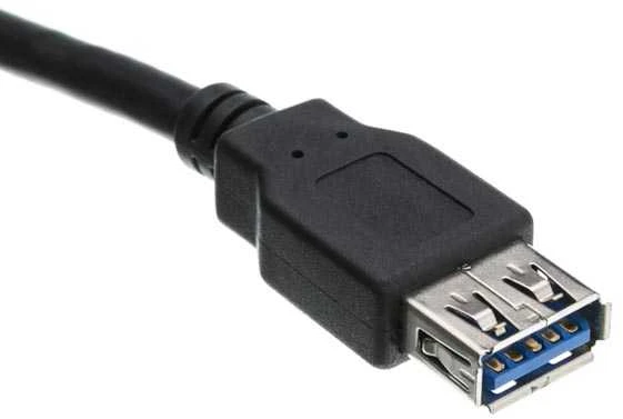 Neutralle USB prailginimo kabelis su logotipu (3.0), USB A M - USB A F, 1.8m, juodas, lizdinė plokštelė, EOL
