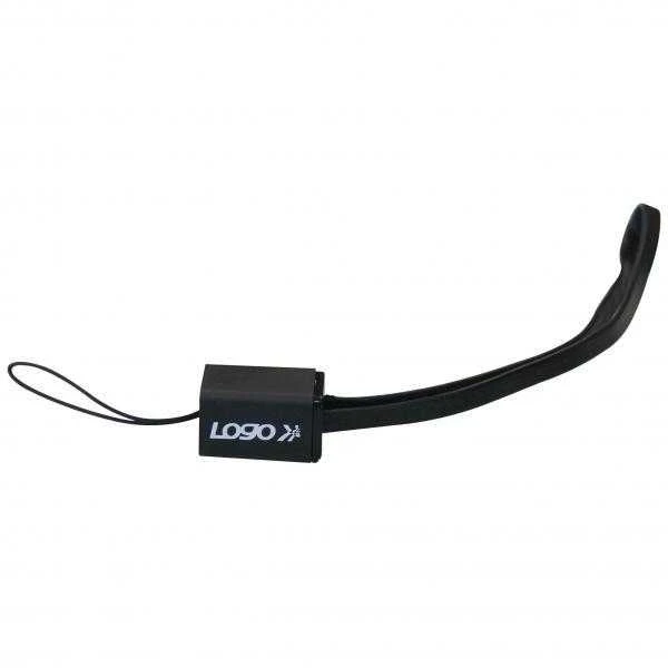 USB kabelis su logotipu (2.0), USB A M - microUSB (M), 0.3m, juodas, riešo dirželis, EOL