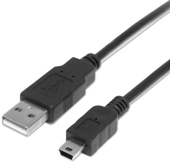 Logo USB kabelis (2.0), USB A M - miniUSB (M), 1.8m, juoda, blister, EOL