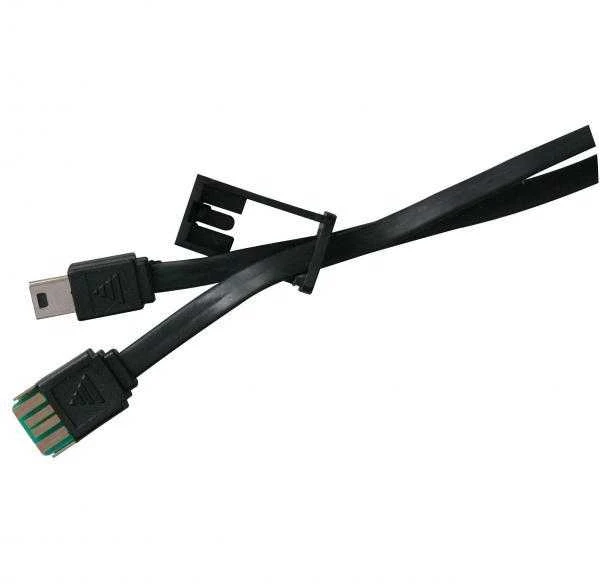Logotipas USB laidas (2.0), USB A M - miniUSB (M), 0,3m, juoda, fotoaparato dirželis, EOL