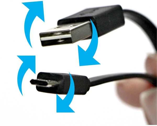 Logo USB kabelis (2.0), USB A (M) reversible - microUSB reversible (M), 1m, reversible, juoda, blister, EOL