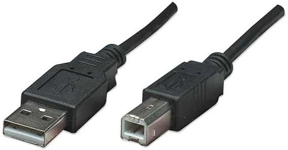 USB kabelis su logotipu (2.0), USB A M - USB B (M), 1.8m, lizdinė plokštelė