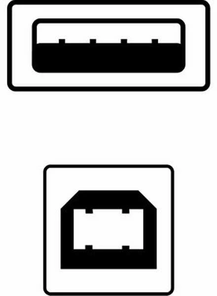 USB kabelis su logotipu (2.0), USB A M - USB B (M), 1.8m, lizdinė plokštelė