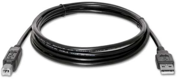 Logo USB kabelis (2.0), USB A M - USB B (M), 1.8m, juoda
