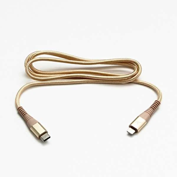 Kabelis USB Logo USB-C - Lightning 1 m Auksinis