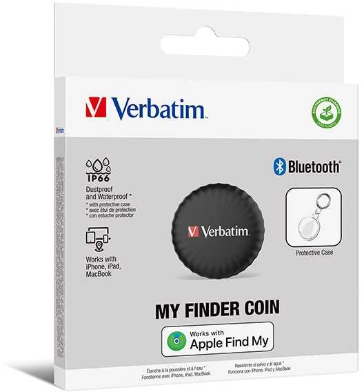 Verbatim My Finder Coin Bluetooth juodos spalvos- daiktų ieškiklis MYFC-01B 32133