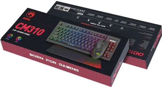 Klaviatūra MARVO CM310 Loot 30 3-in-1 Žaidimų Įrangos Rinkinys | Juodas | UK