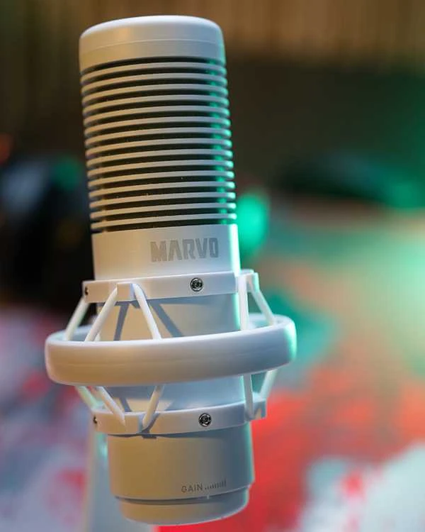 Marvo MIC-07 RGB baltas laidinis mikrofonas |USB