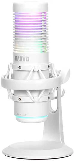 Marvo MIC-07 RGB baltas laidinis mikrofonas |USB