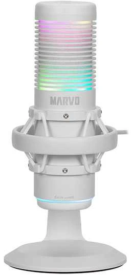 Marvo MIC-07 RGB baltas laidinis mikrofonas |USB