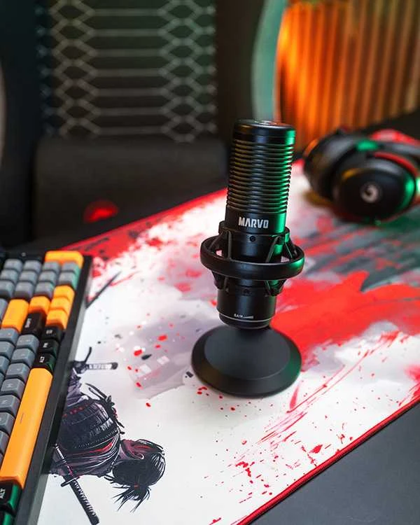 Marvo MIC-07 RGB juodas laidinis mikrofonas |USB