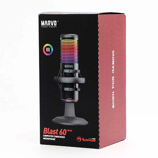 Marvo MIC-07 RGB juodas laidinis mikrofonas |USB